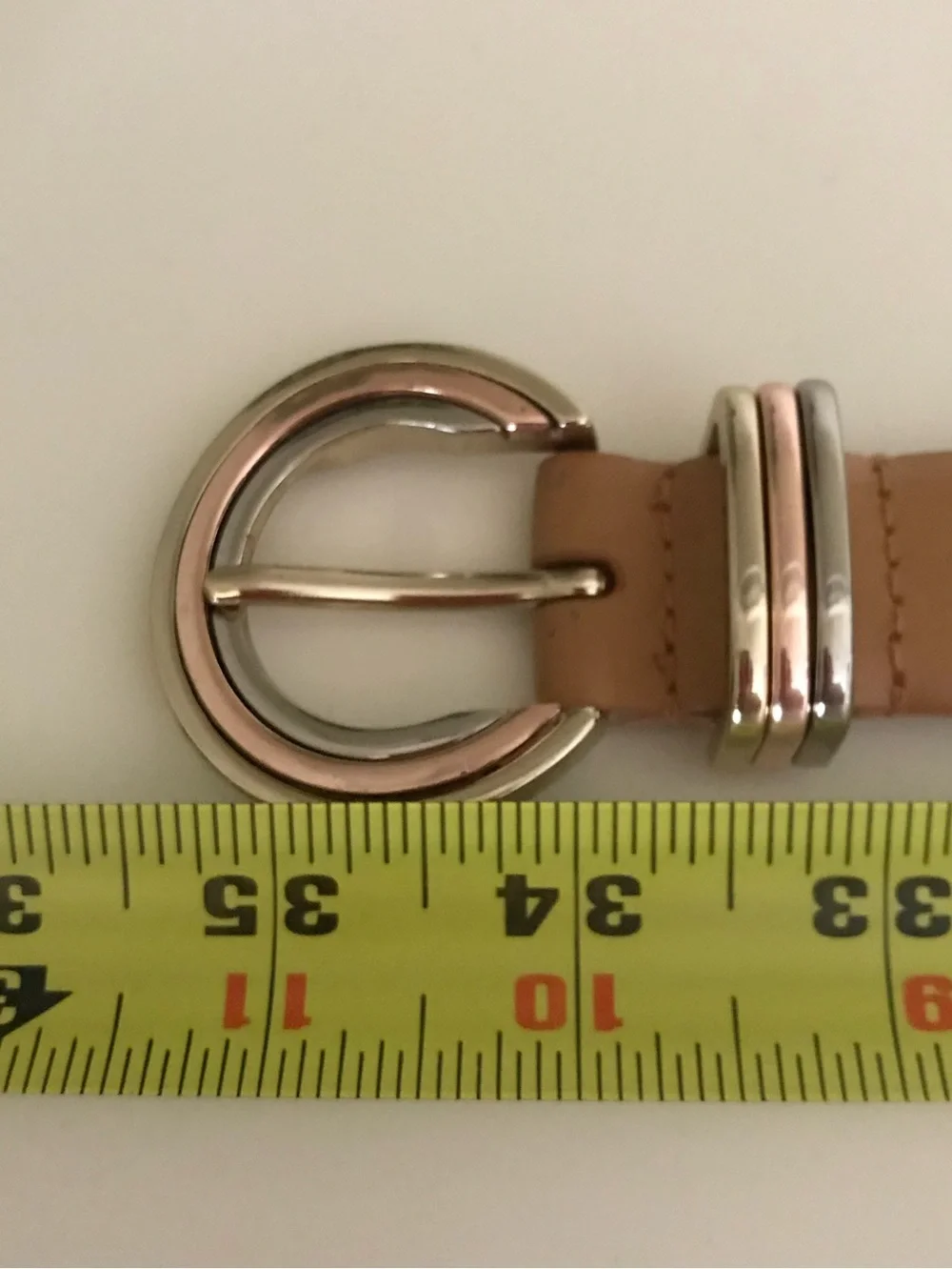 Liz Claiborne Tri-Metal and Caramel Leather Belt